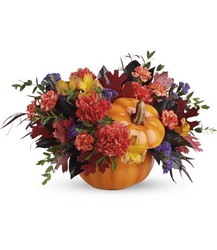 Hauntingly Pretty Pumpkin Bouquet from Mona's Floral Creations, local florist in Tampa, FL